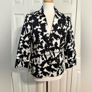 Coldwater Creek Black and White Blazer with Abstract Print